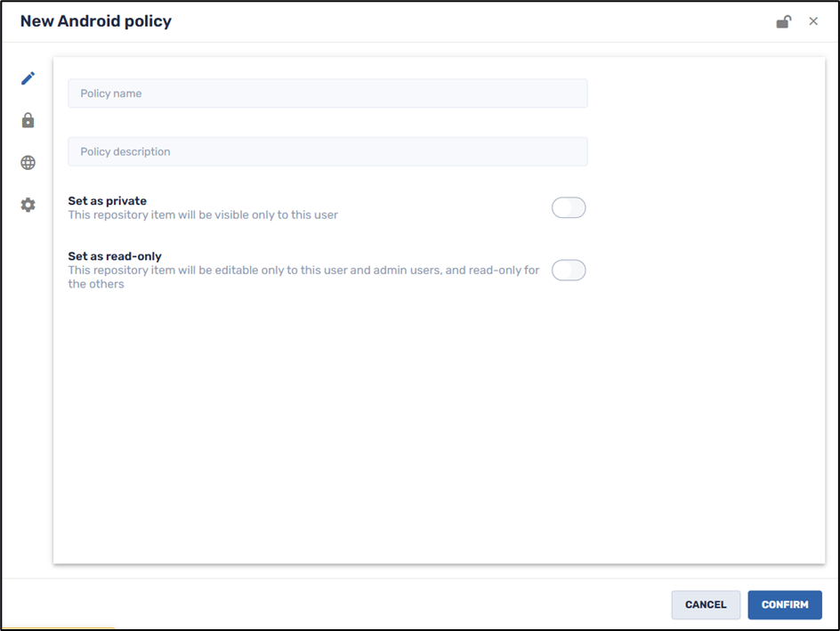 Using the Policies Command for Android Devices