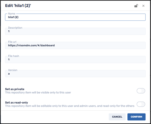 Installing OTA Updates--Editing an OTA update in the Repository