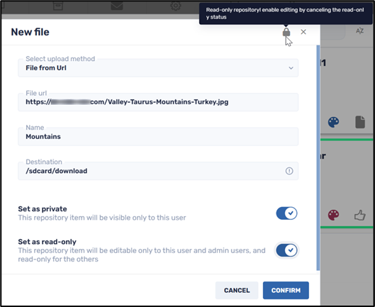 Send Files Command--set as read-only