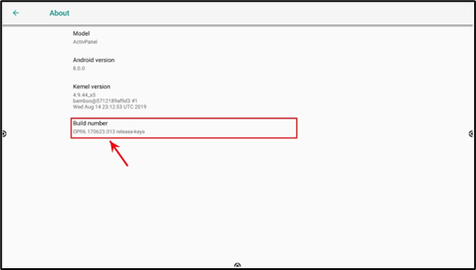 Installing the Viso Agent on ActivPanel Devices--enabling Developer Options
