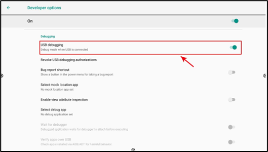 Installing the Viso Agent on ActivPanel Devices--enabling USB debugging