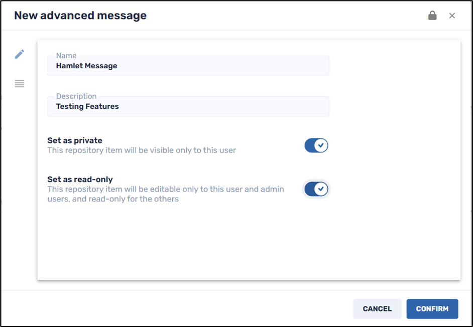 Creating a new Advanced Messaging Command