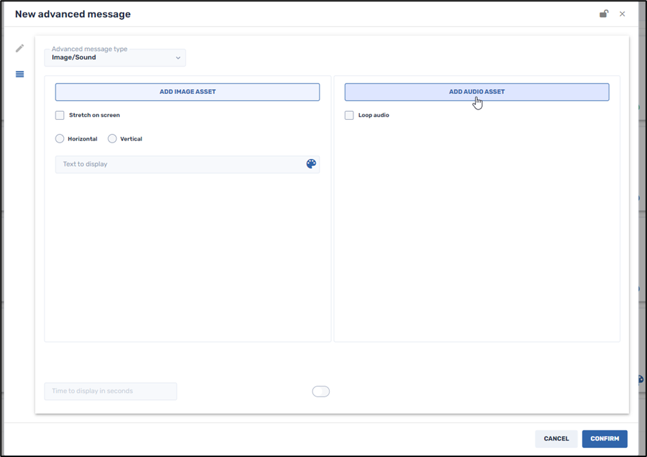 Advanced Messaging Command--Adding an Audio Asset